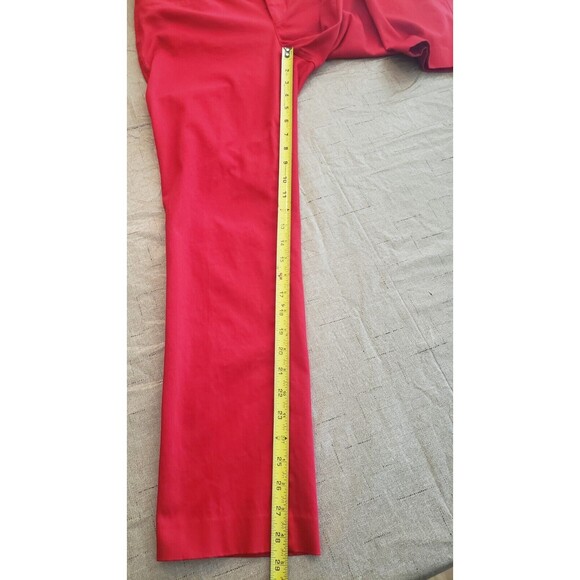 Lauren Ralph Lauren Pants 8 Womens Stretchy Red Slacks Office Preppy Holidays - Picture 14 of 16